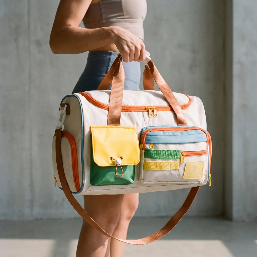 Colour-Blocked Weekend Duffel Bag - Portana