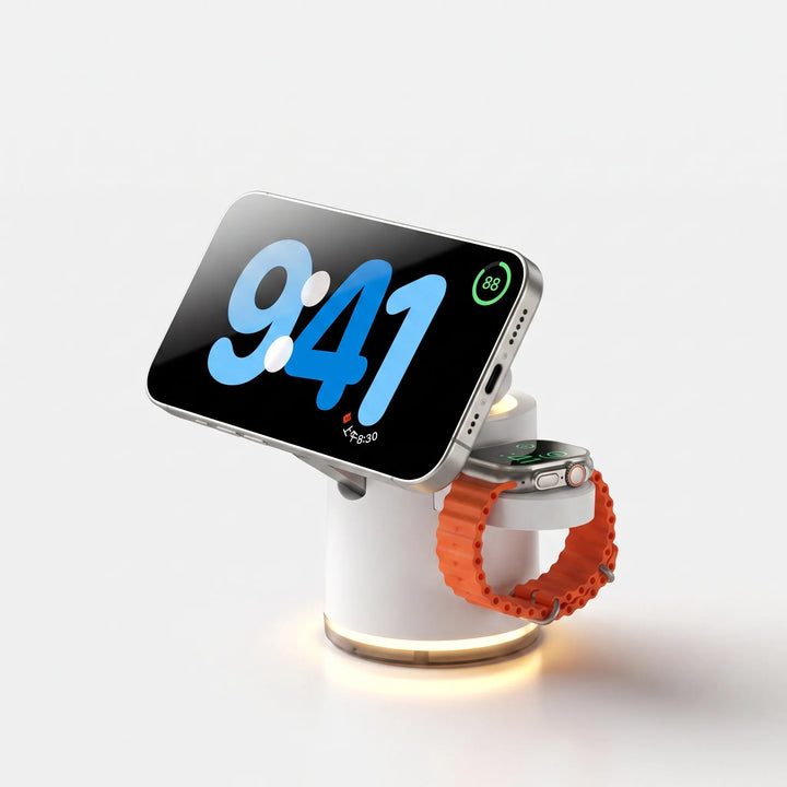 Compact 3 In 1 Wireless Charging Station - Zephron