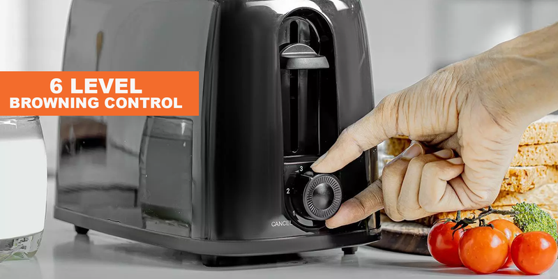 Compact Black Two-Slice Toaster - Mornixa