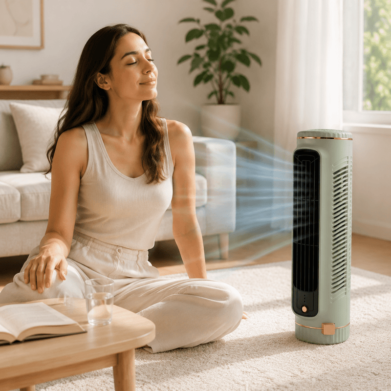 Compact Bladeless Tower Fan - CirrusFlow