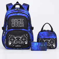 Coordinated Three-Piece Gaming School Bag Set - Luminoz