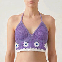 Crochet Halter Crop Top -  Eva