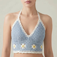 Crochet Halter Crop Top -  Eva