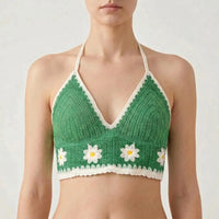 Crochet Halter Crop Top -  Eva