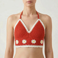 Crochet Halter Crop Top -  Eva