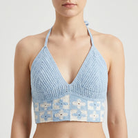 Crochet Halter Crop Top -  Eva