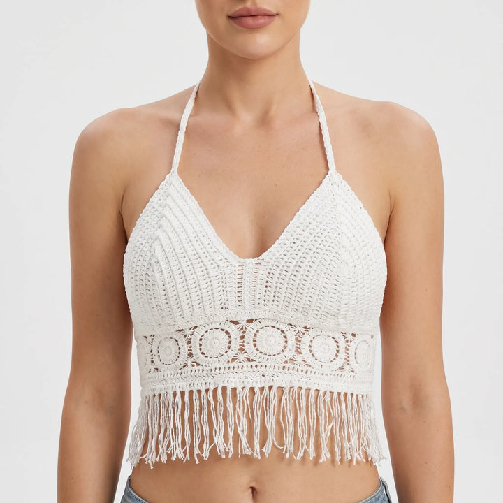 Crochet Halter Crop Top -  Jane