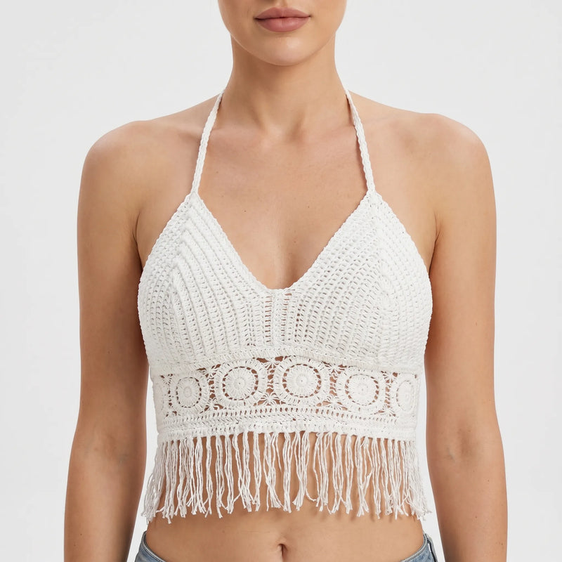 Crochet Halter Crop Top -  Jane