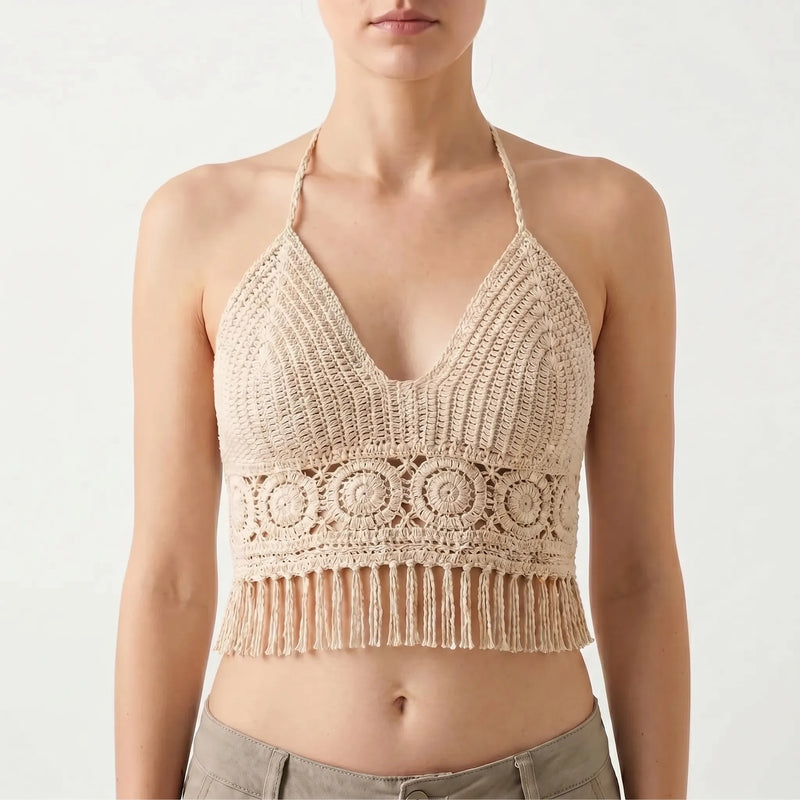 Crochet Halter Crop Top -  Jane