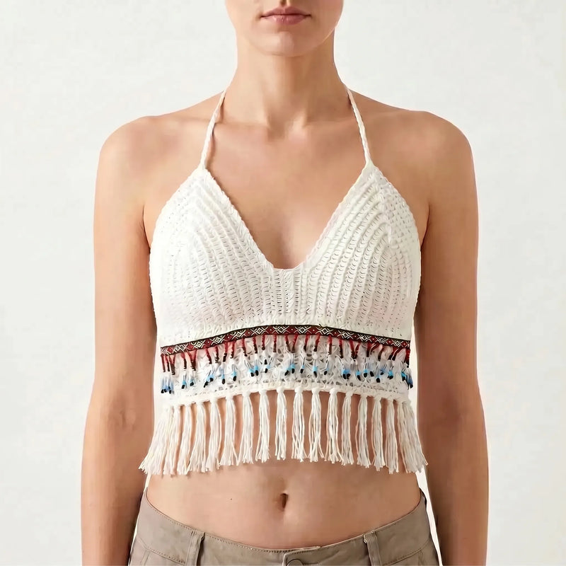 Crochet Halter Crop Top -  Jane