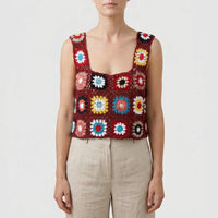 Crochet Sleeveless Crop Top -  Silvia