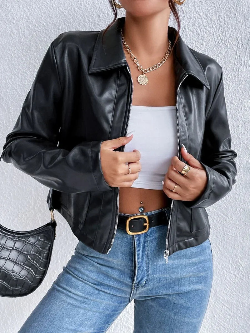 Cropped Black Outerwear Jacket - Mae