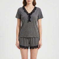 Cute Lace Pyjama Short Set - Darla