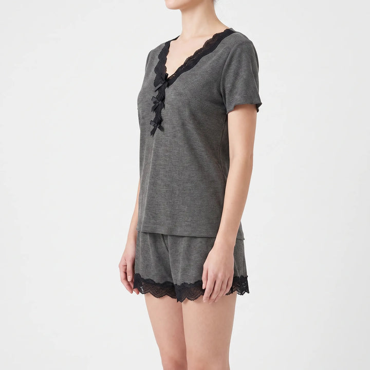Cute Lace Pyjama Short Set - Darla