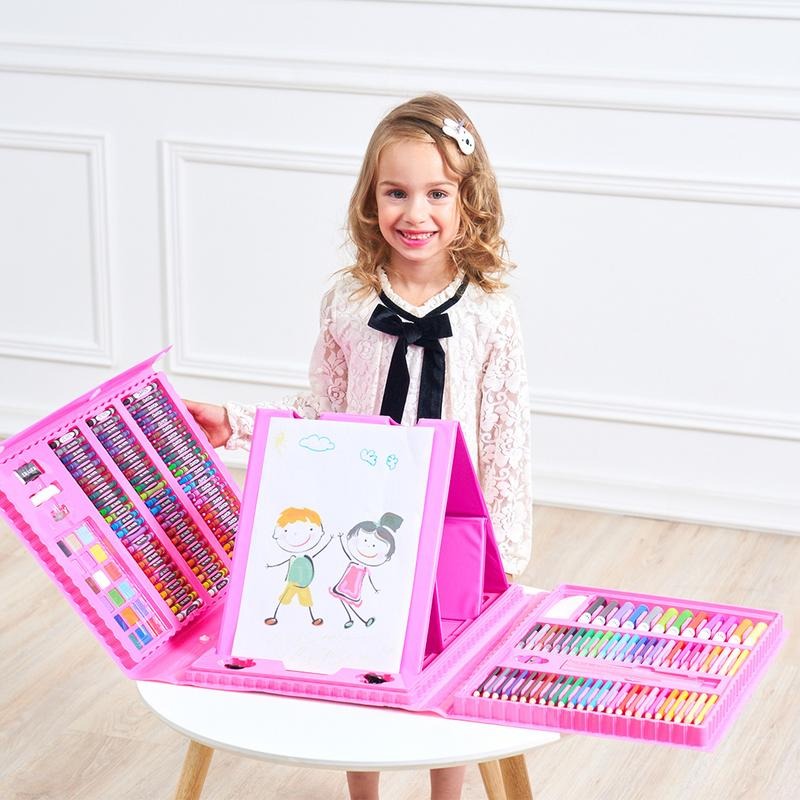 6-in-1 creative box with drawing and craft supplies for children – compact and versatile