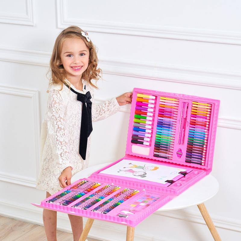 6-in-1 creative box with drawing and craft supplies for children – compact and versatile