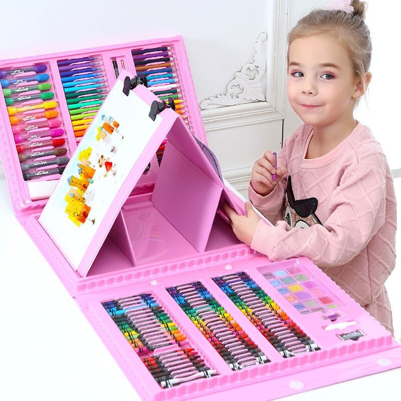6-in-1 creative box with drawing and craft supplies for children – compact and versatile