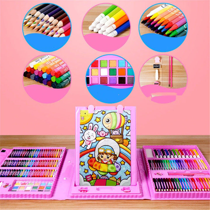 6-in-1 creative box with drawing and craft supplies for children – compact and versatile