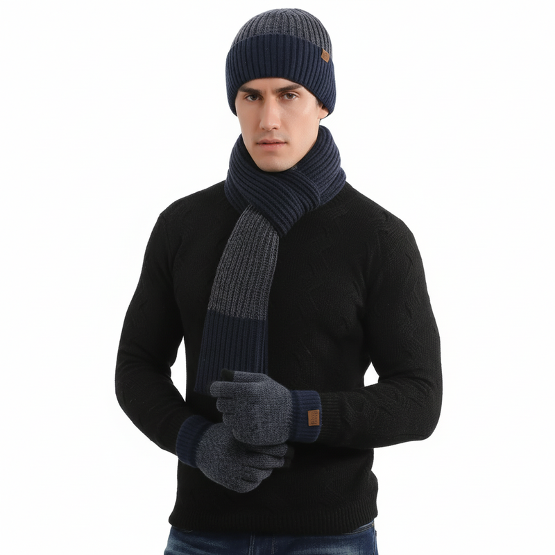 Dreiteiliges Strickset Aus Wollgarn - Frostique