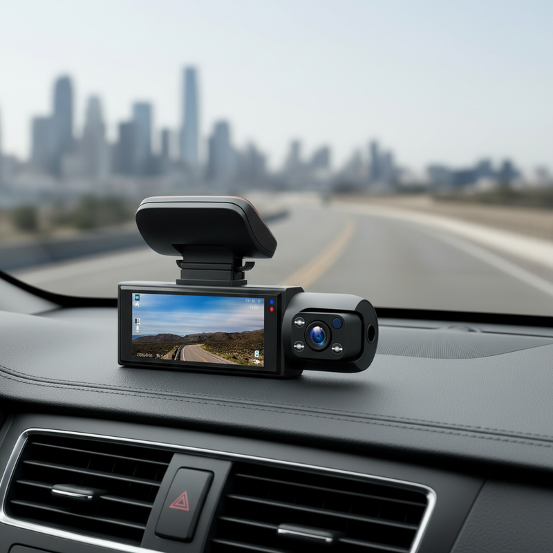 Dual Lens Dashcam Mit Display - DriveGuardo
