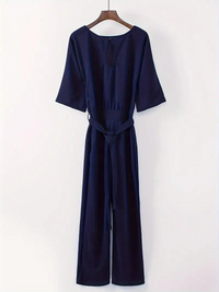 Ladies' jumpsuit with tie belt – Selina Autumn edition