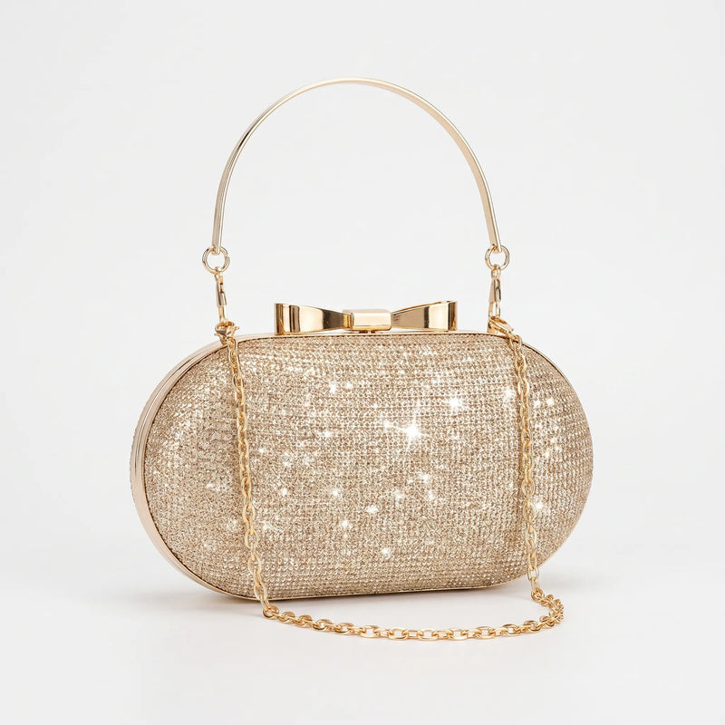 Embellished Oval Evening Clutch Bag - Auroza