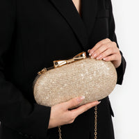 Embellished Oval Evening Clutch Bag - Auroza
