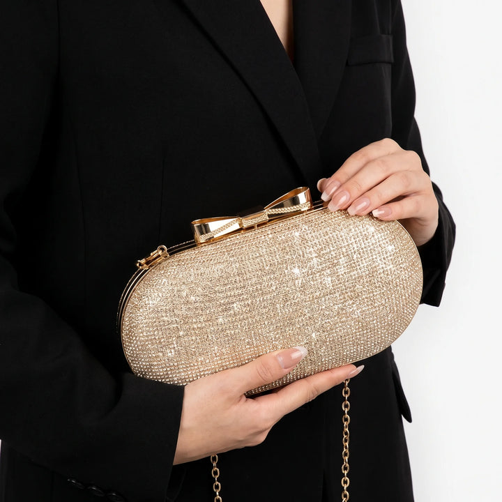 Embellished Oval Evening Clutch Bag - Auroza