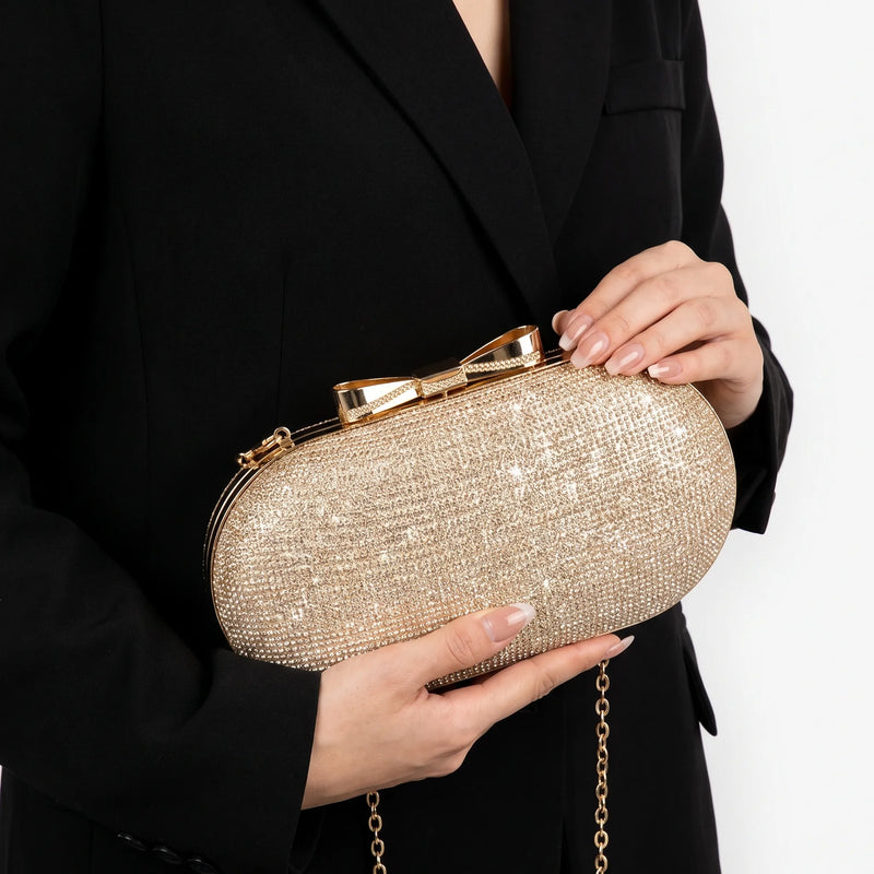 Embellished Oval Evening Clutch Bag - Auroza
