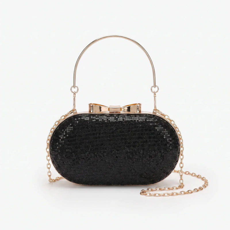 Embellished Oval Evening Clutch Bag - Auroza