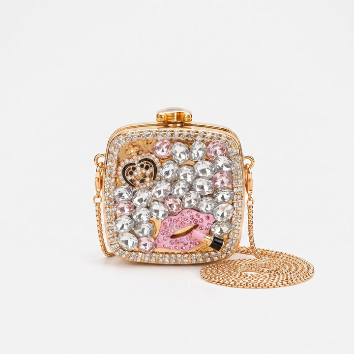 Embellished Square Evening Clutch Bag - Nochetta