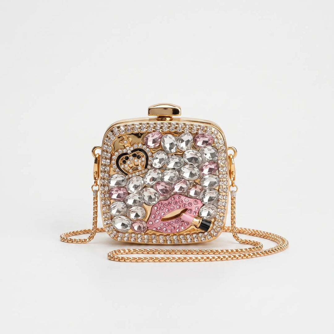 Embellished Square Evening Clutch Bag - Nochetta