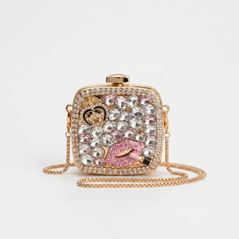 Embellished Square Evening Clutch Bag - Nochetta