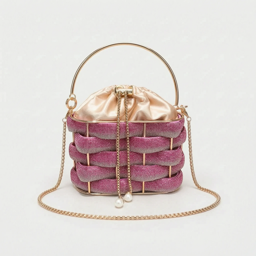 Embellished Woven Evening Bag - Zivara