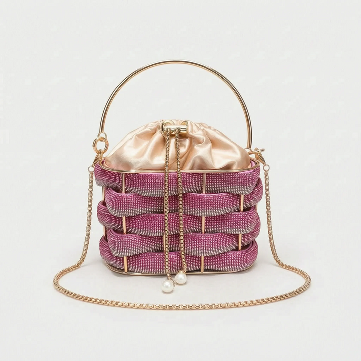 Embellished Woven Evening Bag - Zivara