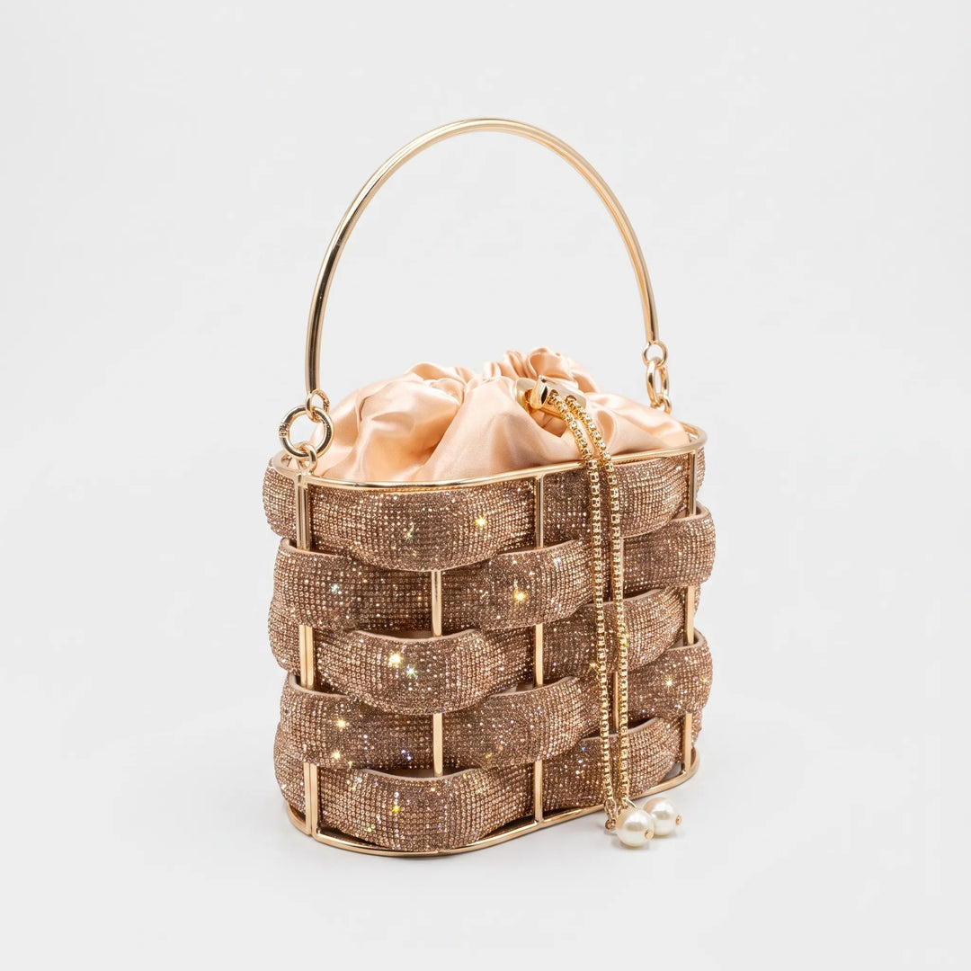 Embellished Woven Evening Bag - Zivara