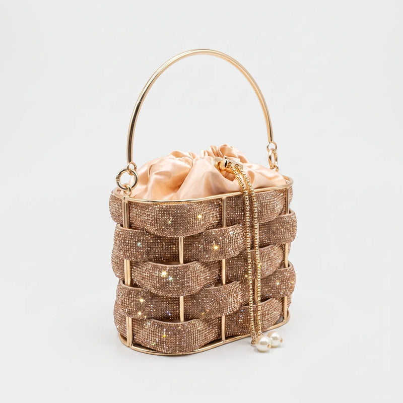 Embellished Woven Evening Bag - Zivara