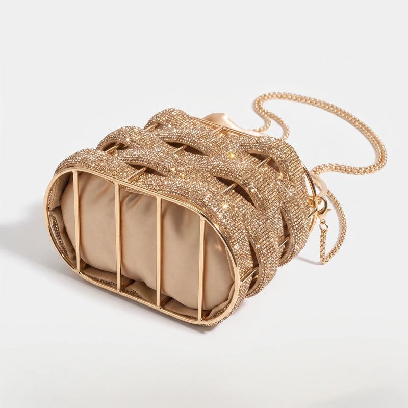 Embellished Woven Evening Bag - Zivara