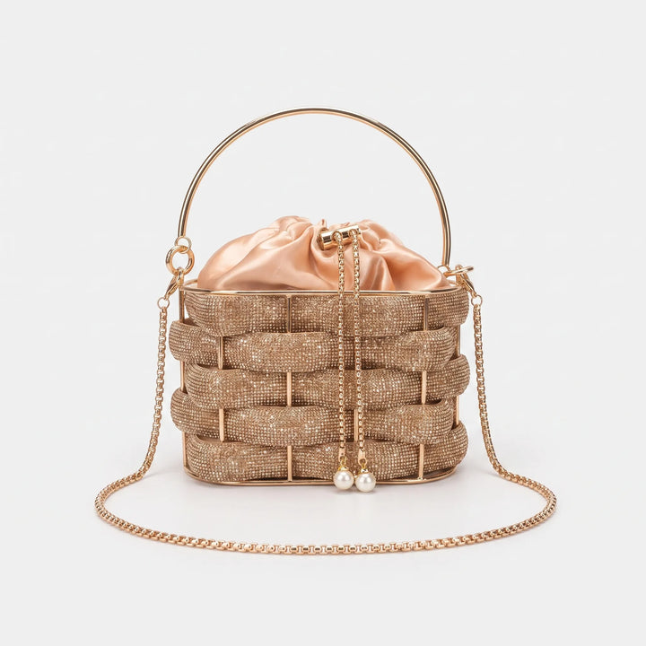 Embellished Woven Evening Bag - Zivara