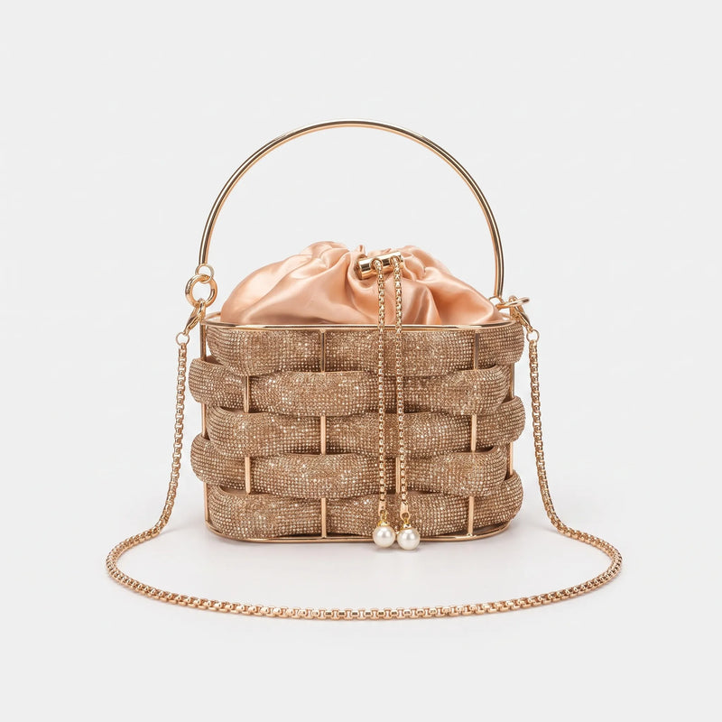 Embellished Woven Evening Bag - Zivara