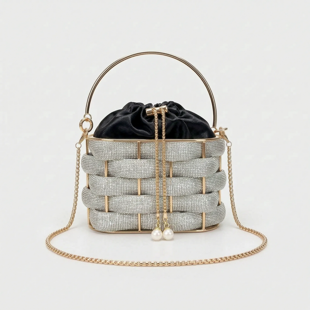 Embellished Woven Evening Bag - Zivara