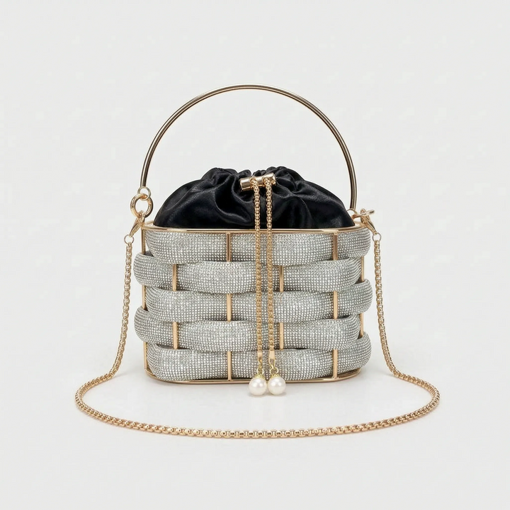 Embellished Woven Evening Bag - Zivara