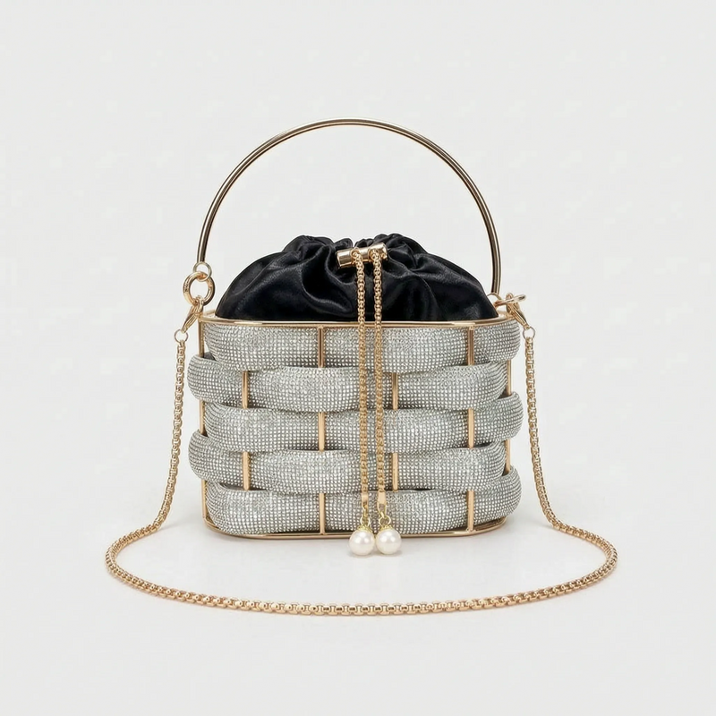 Embellished Woven Evening Bag - Zivara