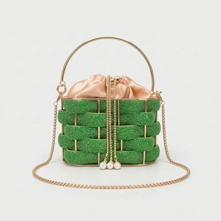 Embellished Woven Evening Bag - Zivara