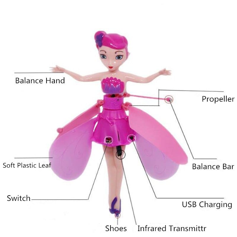 Floating, sensor-controlled fairy doll – magically flies around the room.