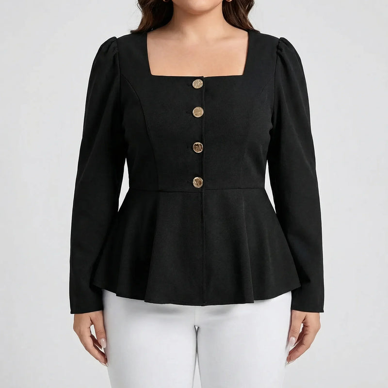 Fitted Peplum Waist Top - Eula