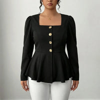 Fitted Peplum Waist Top - Eula