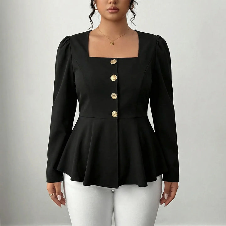 Fitted Peplum Waist Top - Eula
