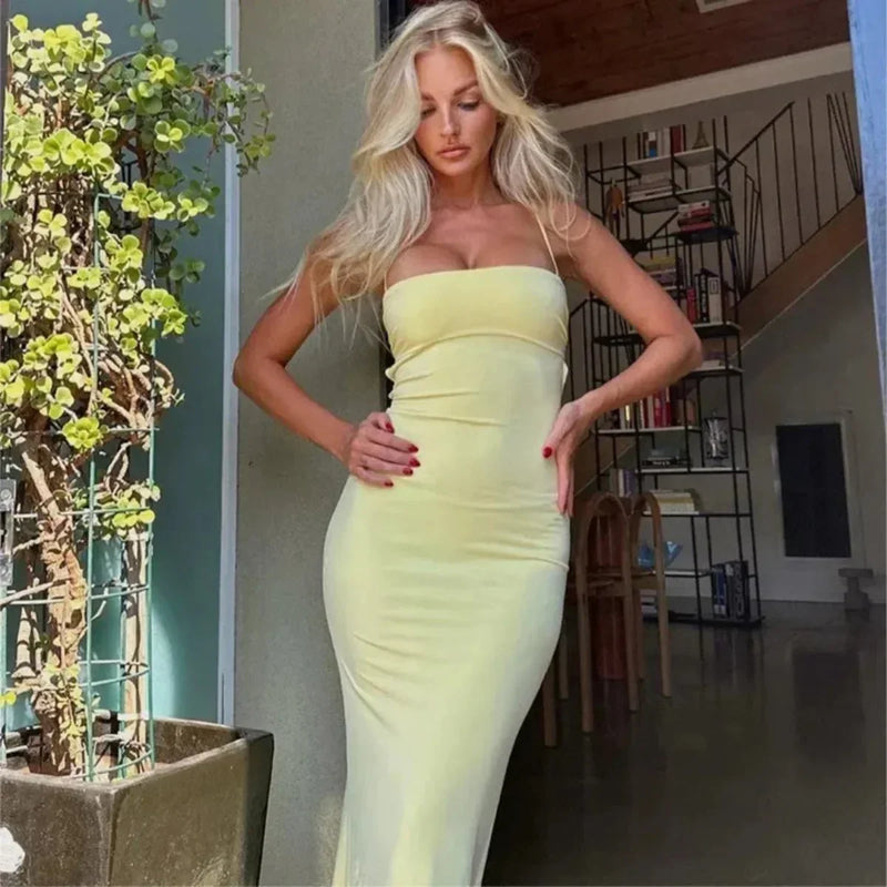 Fitted Sleeveless Evening Maxi Dress - Penny