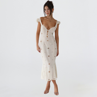 Fitted White Midi Dress - Krystal